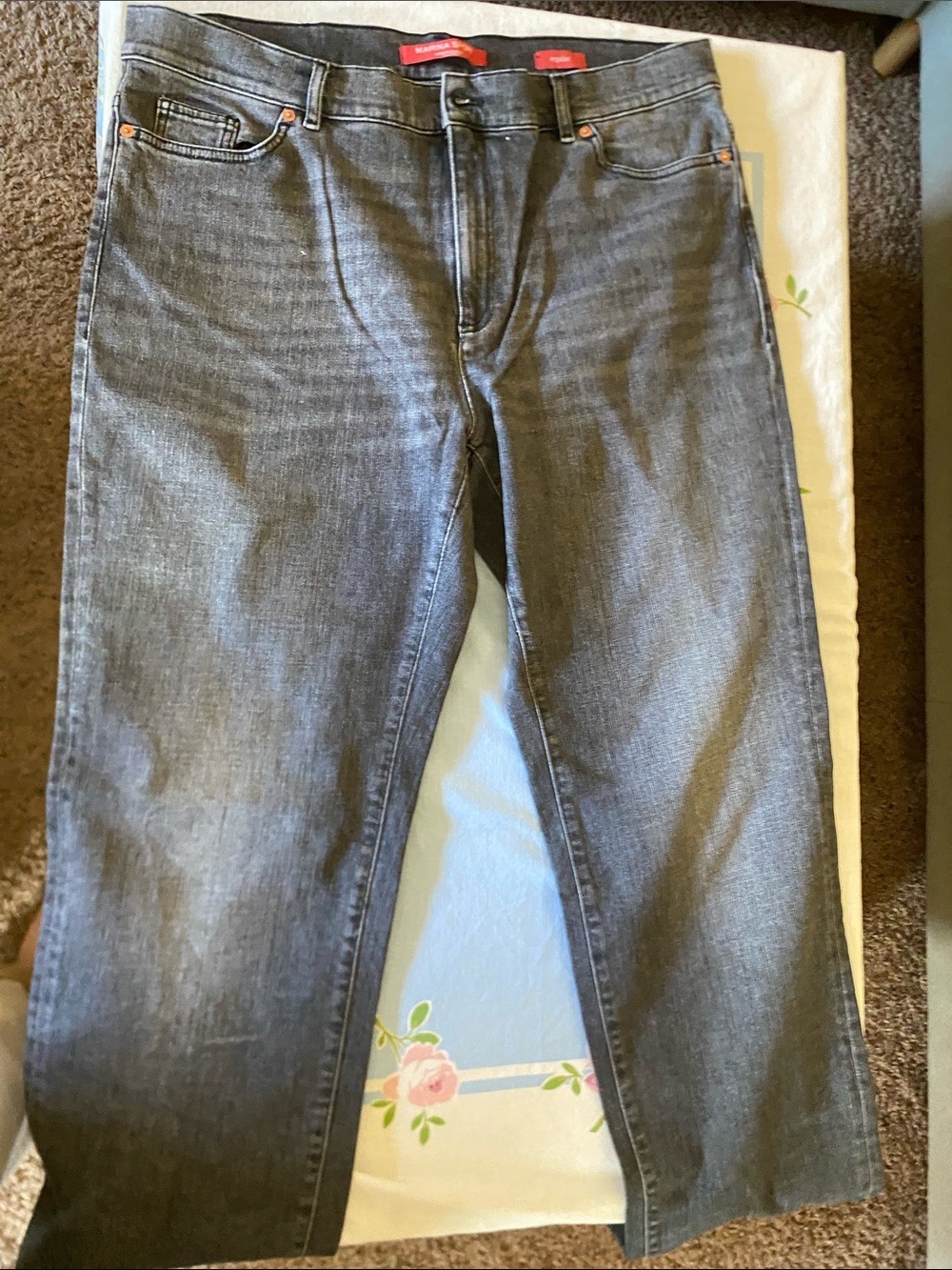 Marina Rinaldi Men's Dark Grey Straight Jeans